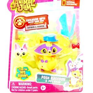 Animal Jam Posh Raccoon and Pet Kitty National Geographic NEW